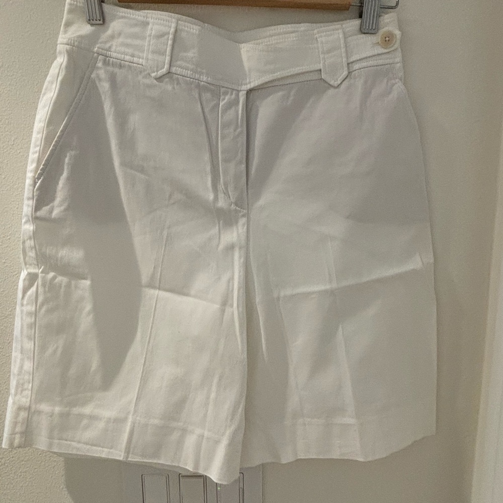 Loro Piana white linen cuffed shorts size 38 tags still on